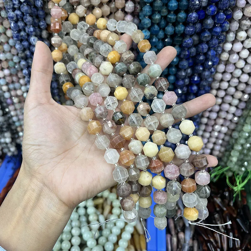 

11x12mm Natural Mixed Quartz Beads Faceted DIY Loose Beads For Jewelry Making Beads Men Women Bracelet Necklace Gift