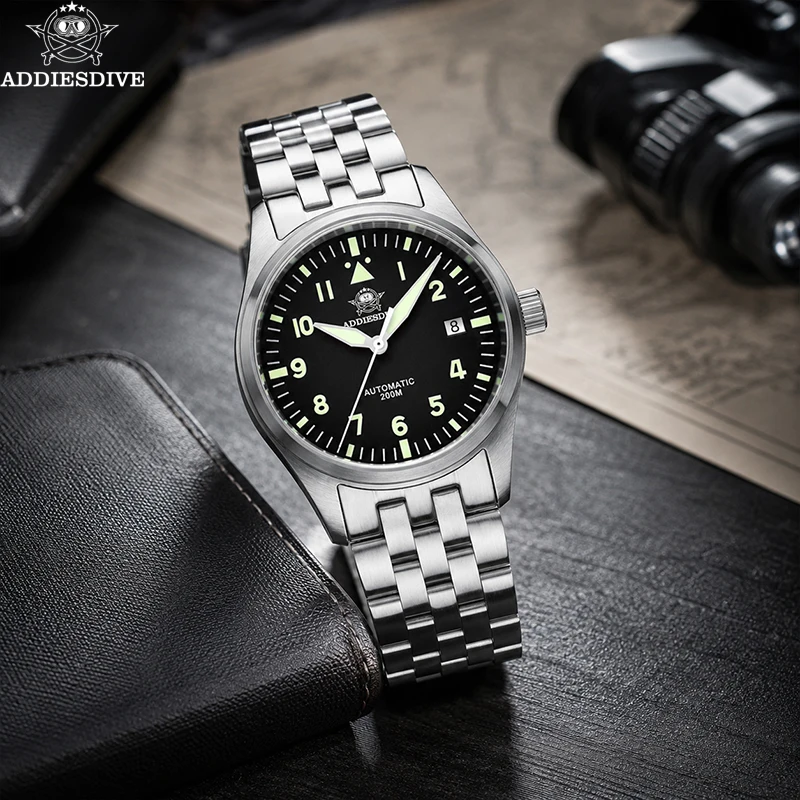 

ADDIESDIVE Automatic Mechanical Watches 39mm Men's Diver Watch Sapphire Glass 200m Waterproof 316L Steel C3 Luminous Wristwatch