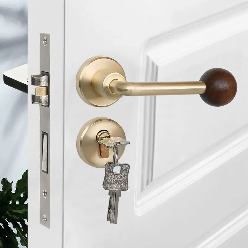 

Внутренняя ручка, разделенный дверной замок для спальни, бесшумный дверной замок в винтажном стиле для бытовых дверей