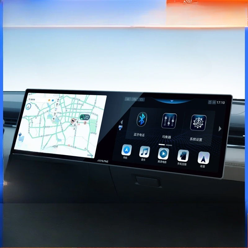 Car navigation dual screen, Qualcomm octa core, mobile phone interconnection, co-pilot entertainment large screen 360 panorama