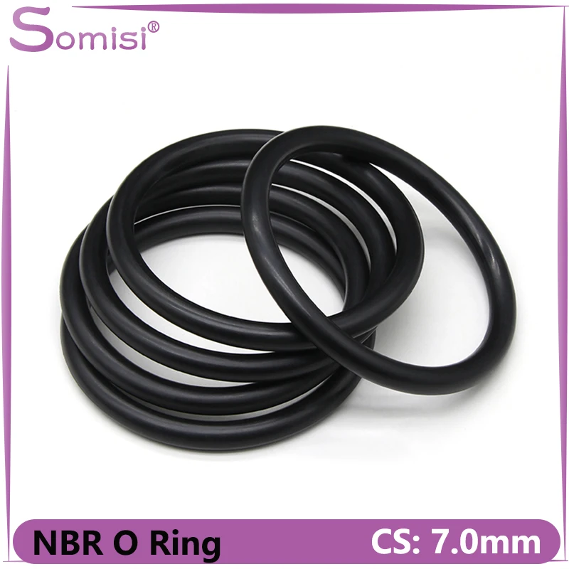 

5Pcs NBR O Ring Nitrile Rubber Gasket Black Thickness CS 7mm OD 74~304mm Round Corrosion Oil Resist Sealing Washer O Rings