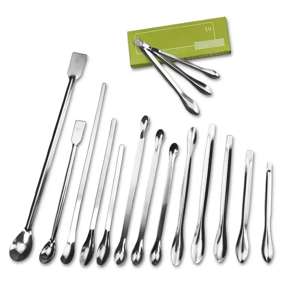 Durable Stainless Steel Lab Chemical Spoon Sampling Spatula Cosmetic Face Mask Mixing Applicator Tool
