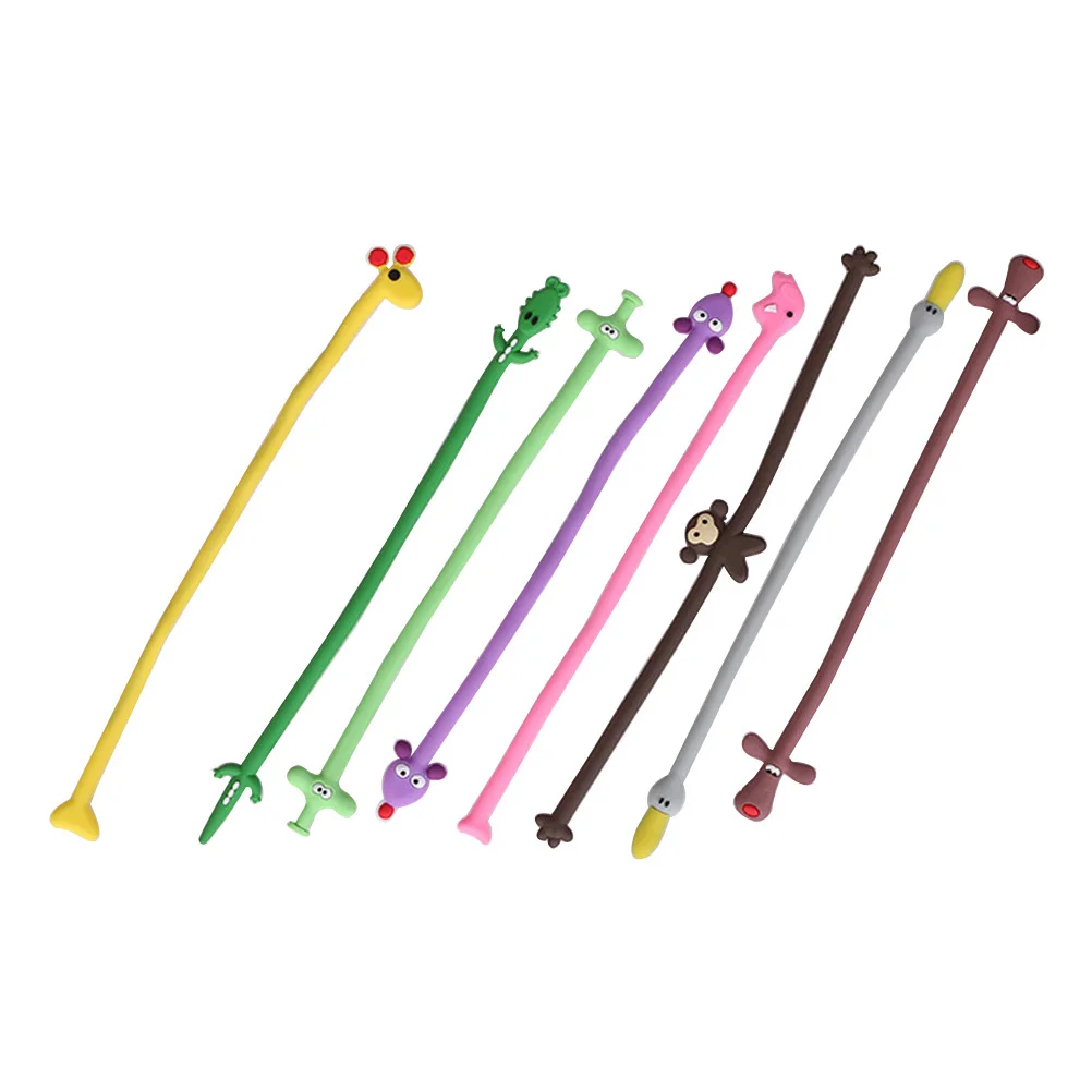 

8 pcs Animal Cartoon Cable Organizer Cute Cord Management For Cellphone Charging Lines Headset Earphone Winder Ties