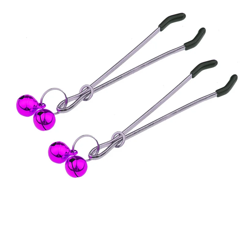 1Pair Breast Nipple Clamps with Ring Clips Stimulator Female Flirt Breast Nipple Clips Black Nipple Tweezer Clamps 2023 New