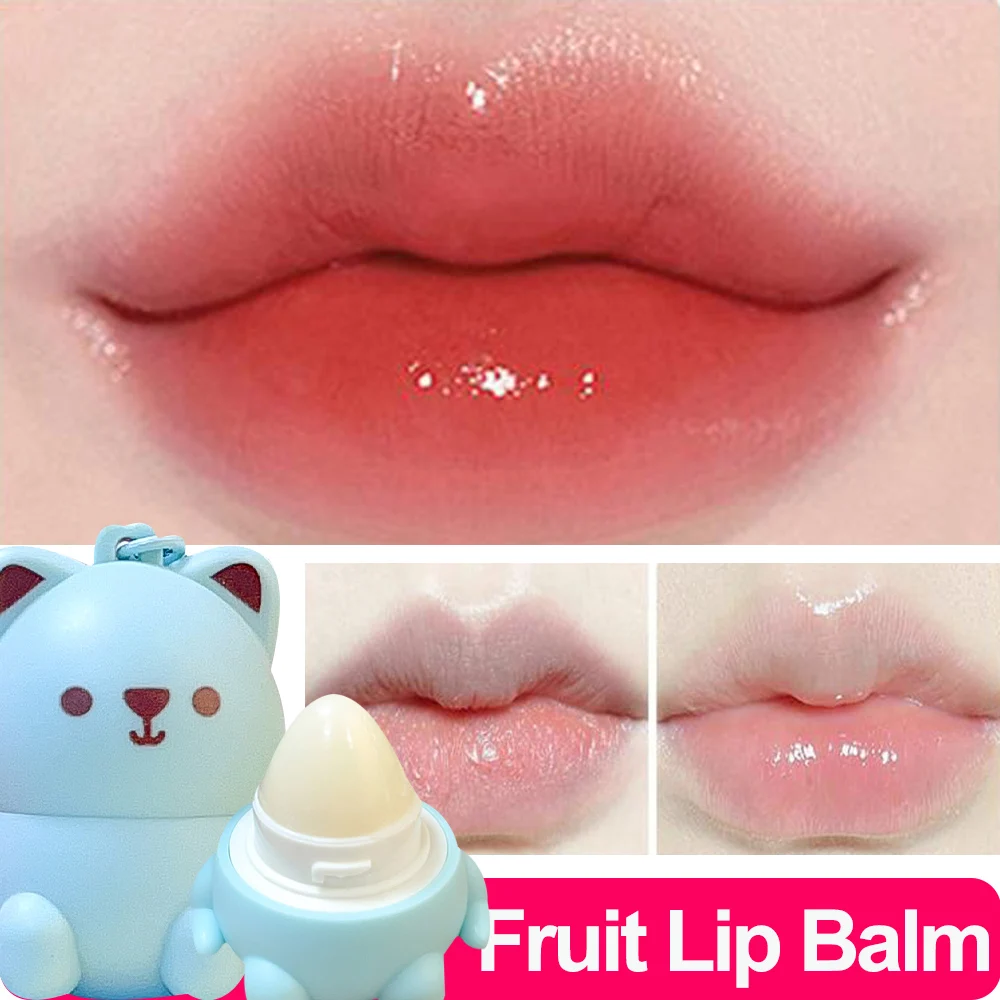 Moisturizing ผลไม้หมี Lip Balm Anti แห้ง Long Lasting Nourish Lip GLOSS ผู้หญิงฤดูหนาว Make Up เครื่องสําอาง Exfoliating Lip Balm Oil