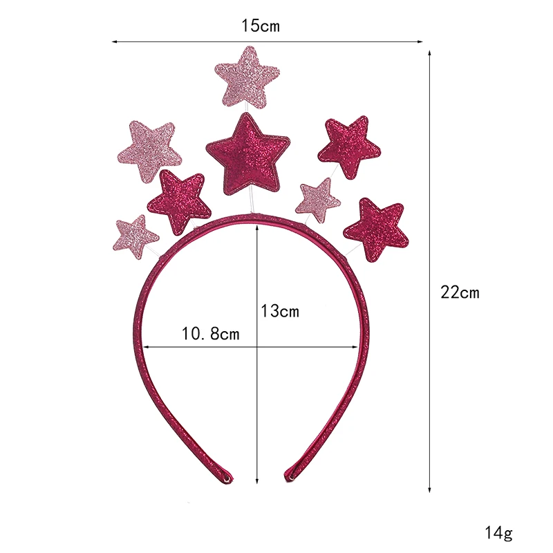 

Милая повязка на голову в форме звезды с золотистым блеском, идеально подходит для дней рождения, рождественских украшений, праздничный аксессуар.