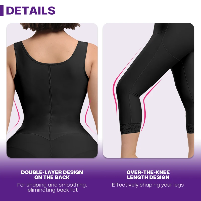 Compression Tummy Control Full Body Shaper Women Lipo Post Op Recovery Hip Enhancer Open Crotch Shapewear Bodysuit Faja Stage 1