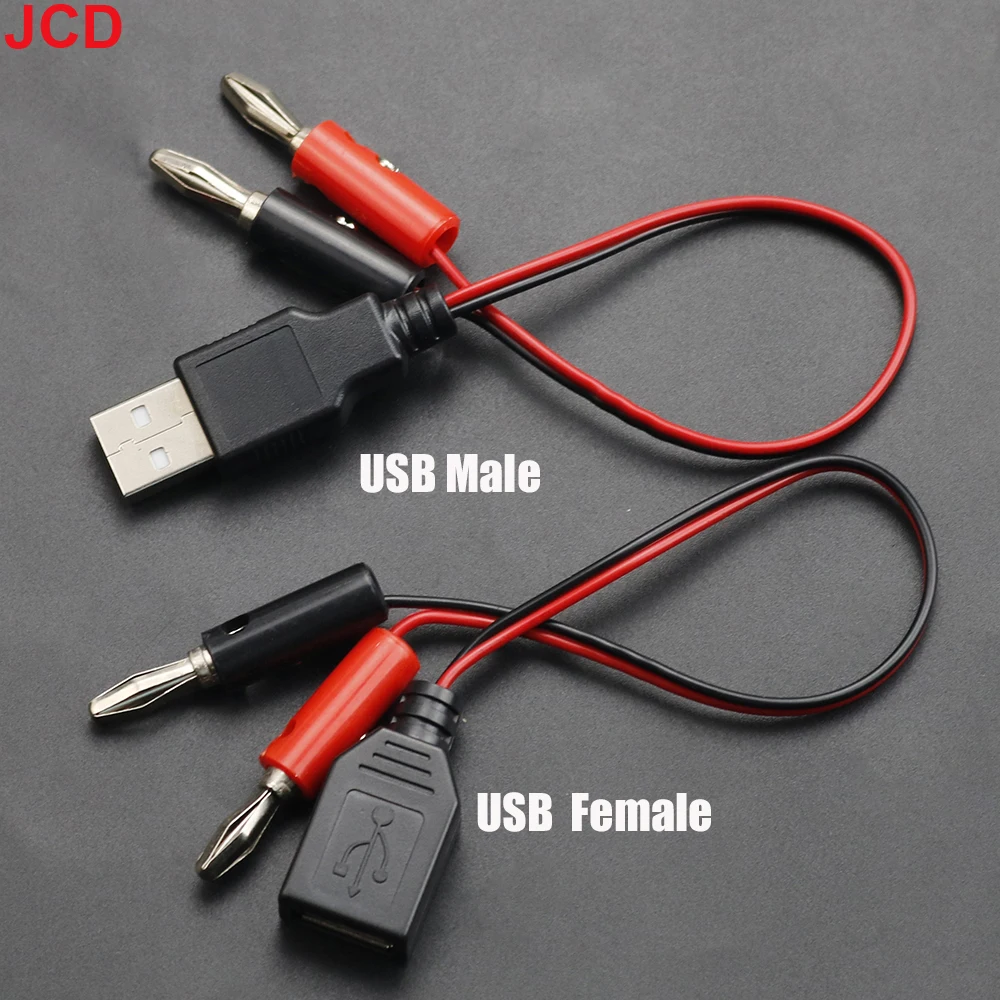 JCD 1piece USB to 4MM male Female Banana Head Connection Wire Test Lead A female Charging Cable USB Socket Connection Wire