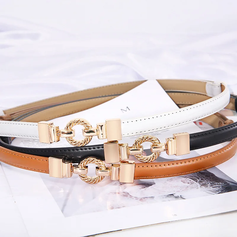 Luxury Brand Genuine Leather Belts for Women High Quality Waistband Designer Fashion Metal Buckle Belts Ladies Jeans Girdle