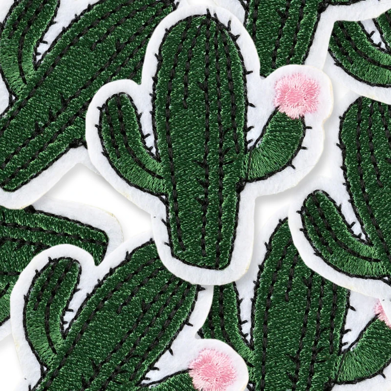 10Pcs Lot Green Plant Outdoor Iron On Patches For Clothes Embroidered Naszywka Stickers Bulk Pack Sew Small Diy Jacket Parches