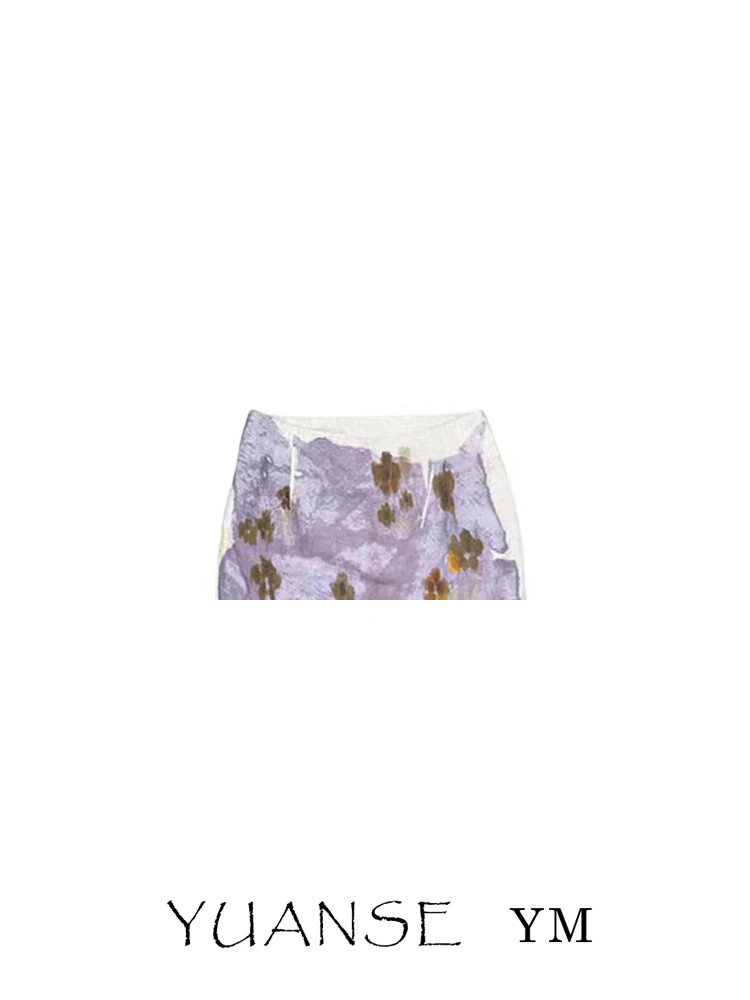 Unique Beautiful Romantic Tie Dye Print High Waist Half Skirt Women's Spring Summer New Style Elegant Slimming Short Skirt
