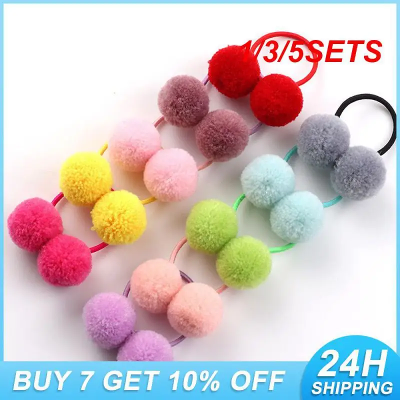 

1/3/5 комплектов меховой помпон, милые модные аксессуары для волос, аксессуары для шерсти
