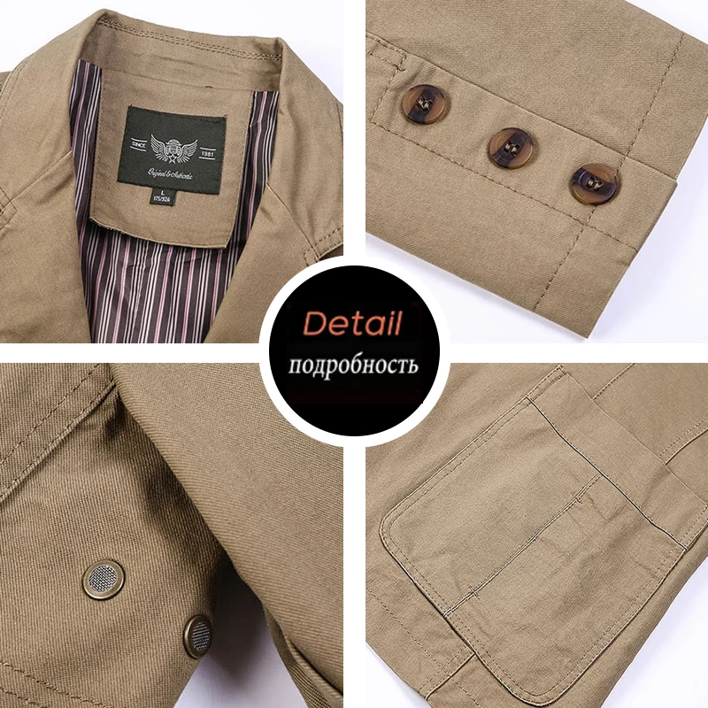 Frühling und Herbst neue Männer Retro einfarbig Anzug Business weit lose dreireihige Anzug Multi-Pocket lässig regulären Jacken mantel