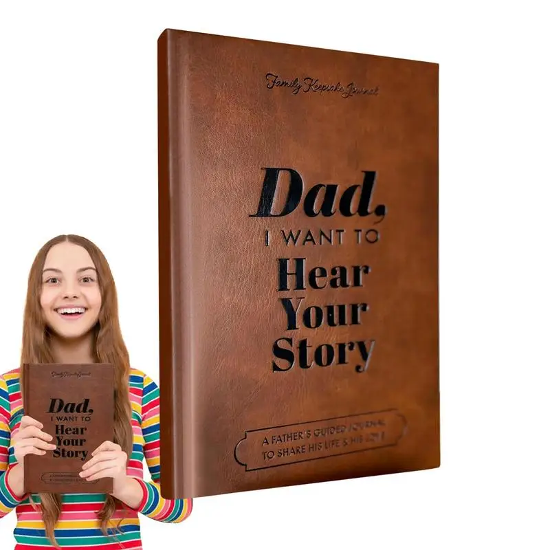 Dad I Want To Hear Your Story Leather Journal Portable Notebook Dad Story Journal Leather Memory Books Father Guided Notebook