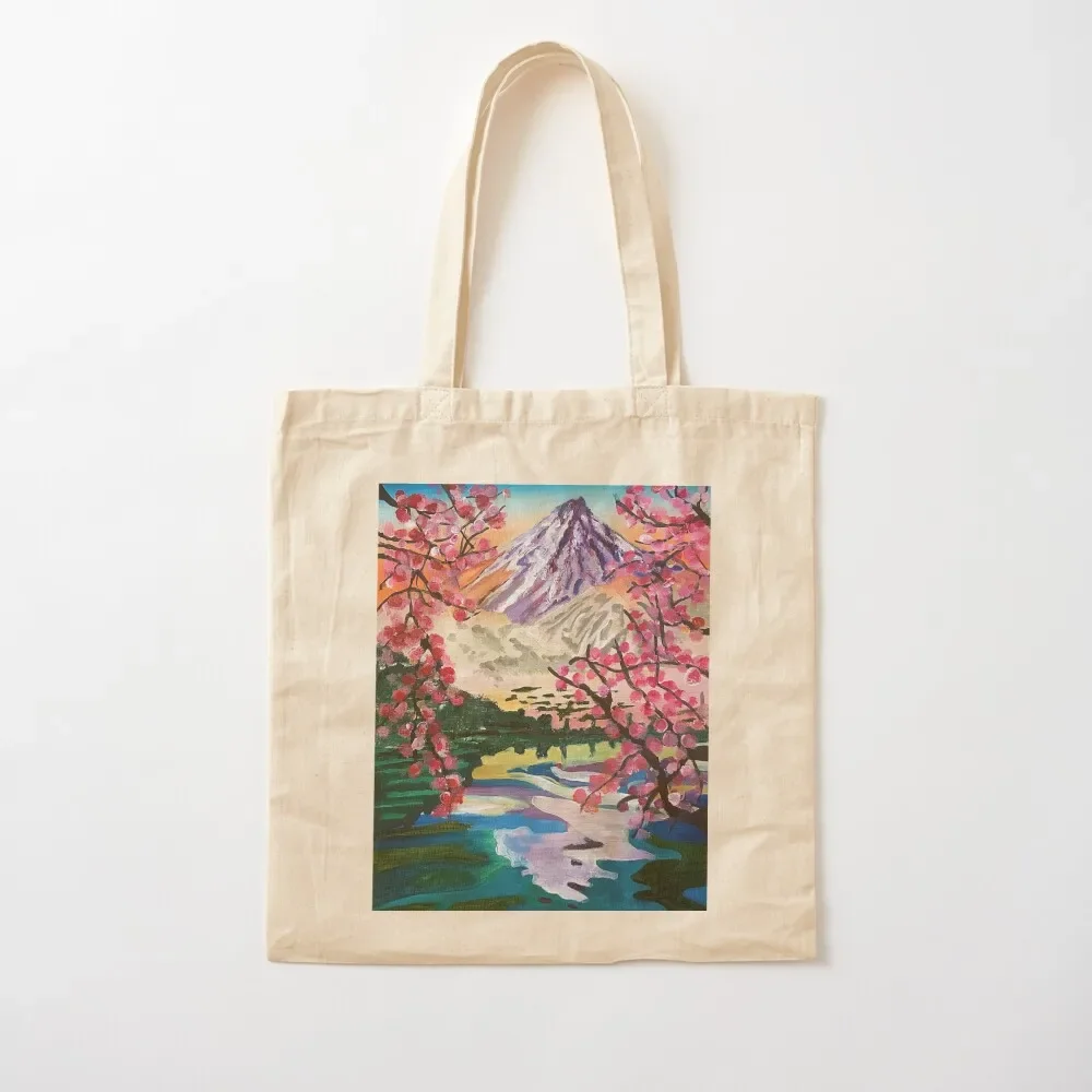 Serene Mountain Landscape Tote Bag canvas tote bags Women's shopper Tote Bag