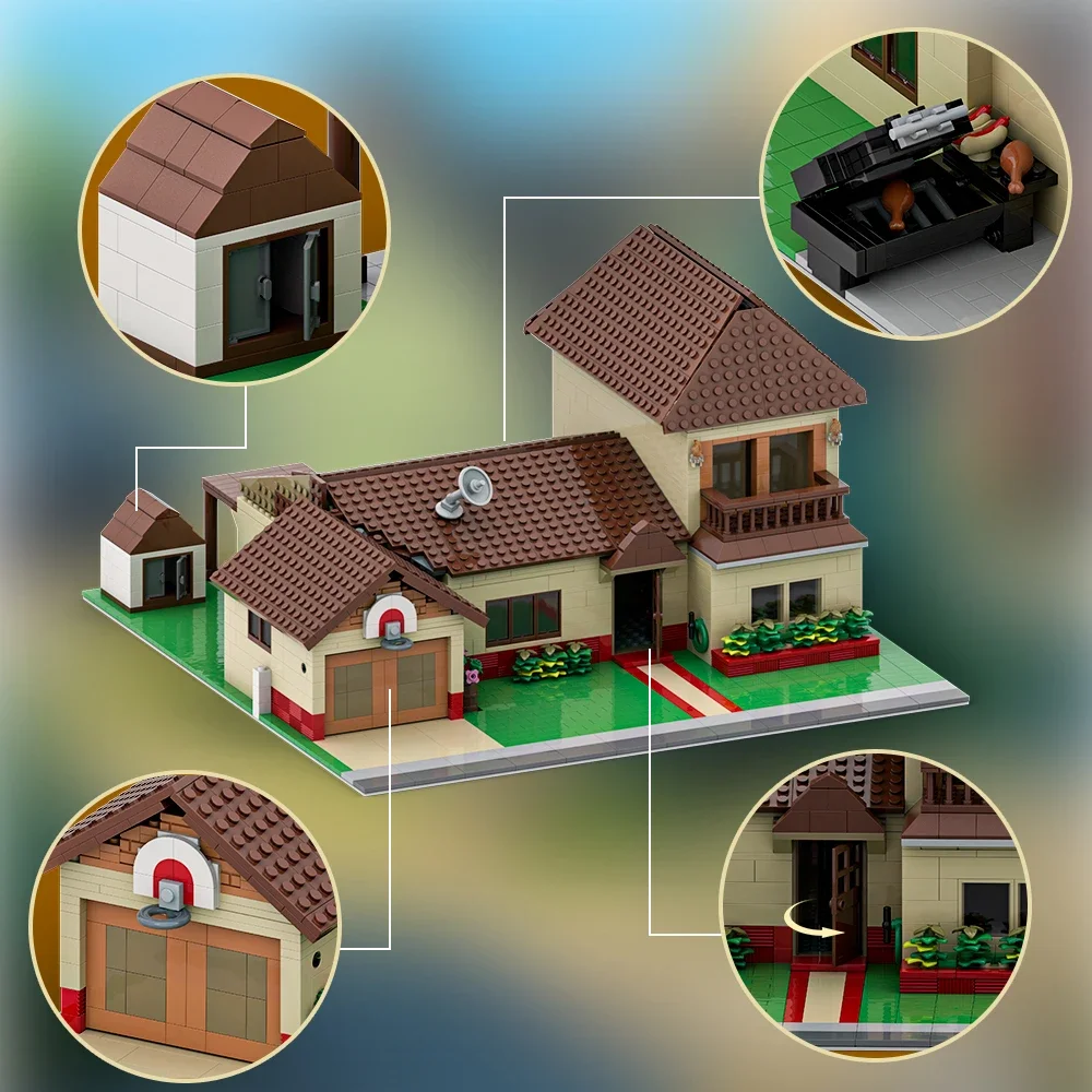 Gobricks MOC Smiths Residences Model klocków budowlanych Zabawny film Architektura domu Klocki do samodzielnego montażu Zabawka dla dzieci Prezent