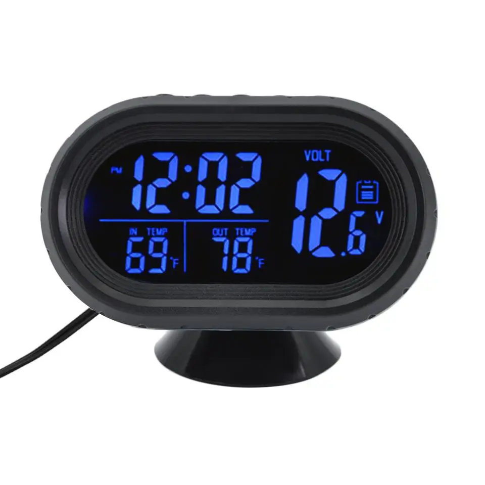 LED Digital Car Clock Thermometer Voltmeter Voltage Luminous Electronic car Clock watch Auto electronic interior accessories