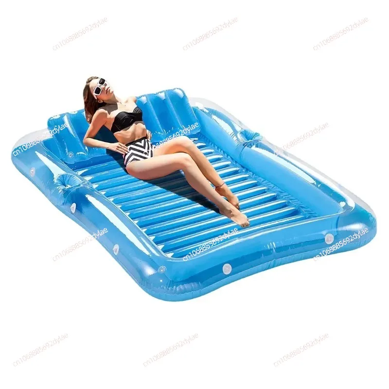 Outdoor Swimming Pool PVC Inflatable Water Floating Bed Double Person Floating Bed Recliner