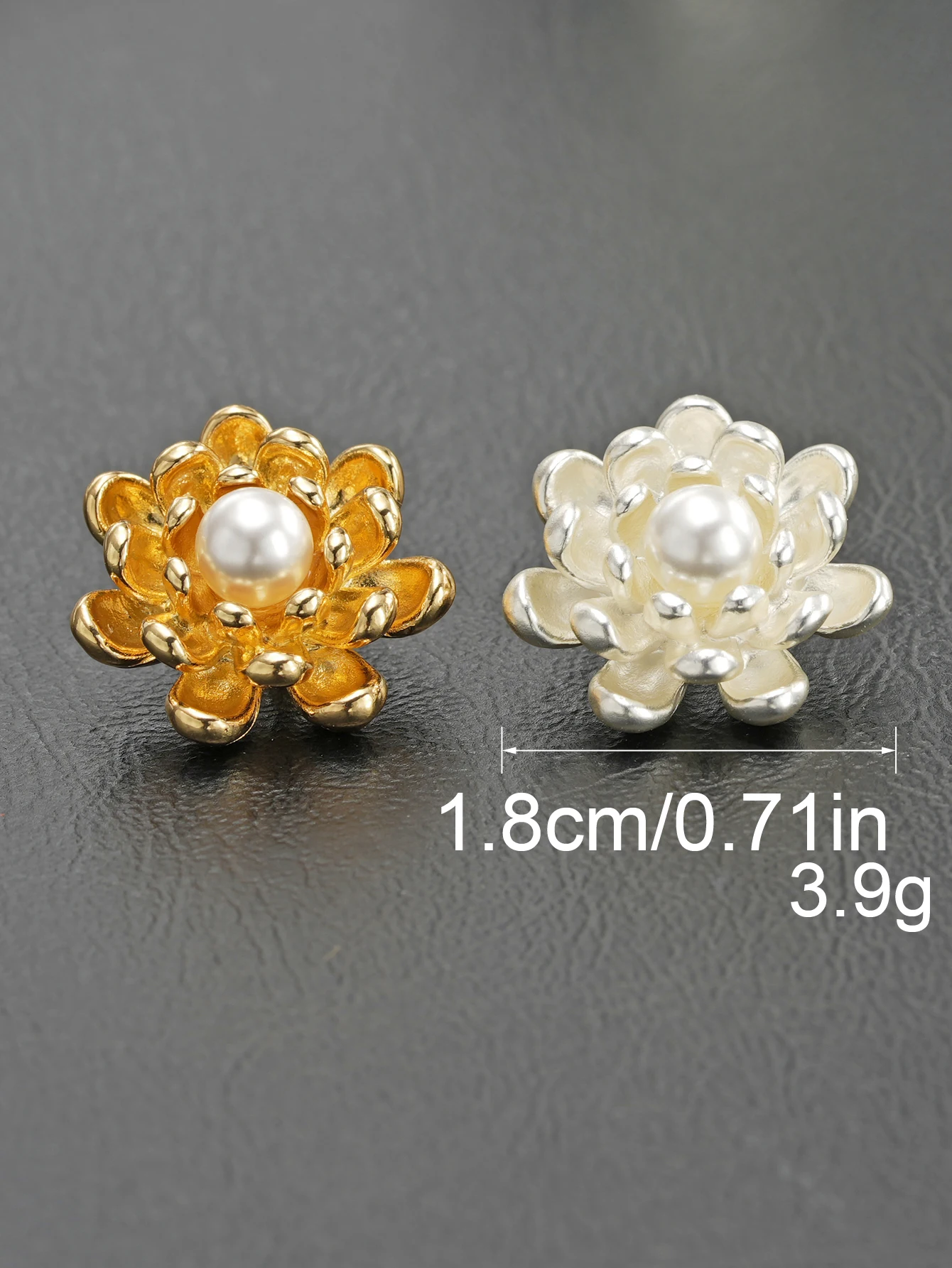 5PCS 골드 실버 꽃 진주 금속 단추 에나멜 꽃 장식 - Button Hole Cutter 리뷰 및 가격