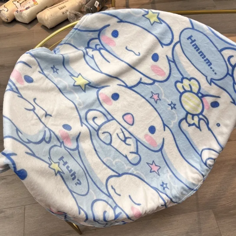 Sanrio Hello Kitt Blanket My Melody Cinnamoroll Cartoon Print Flannel Office Shawl Blanket Nap Cover