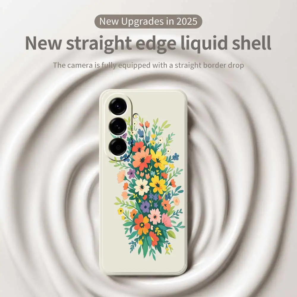 Colorful Flower Phone Cases For Samsung Galaxy S25 S24 S23 S22 S21 S20 Ultra Plus S10Plus S24FE S23FE S22FE S21FE S20FE Cover