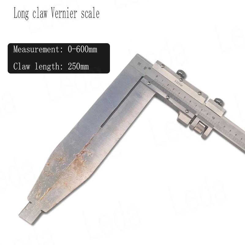 1PCS One Way Long Jaw Vernier Scale Range 0-600MM Claw Length 150/200/250/300MM