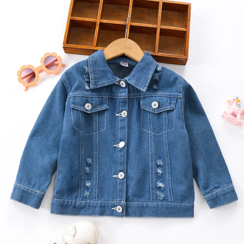 Jacket Kids Casual Denim Jackets Boys Ripped Holes Coat Children Jeans Clothing Autumn Winter Denim Outerwear