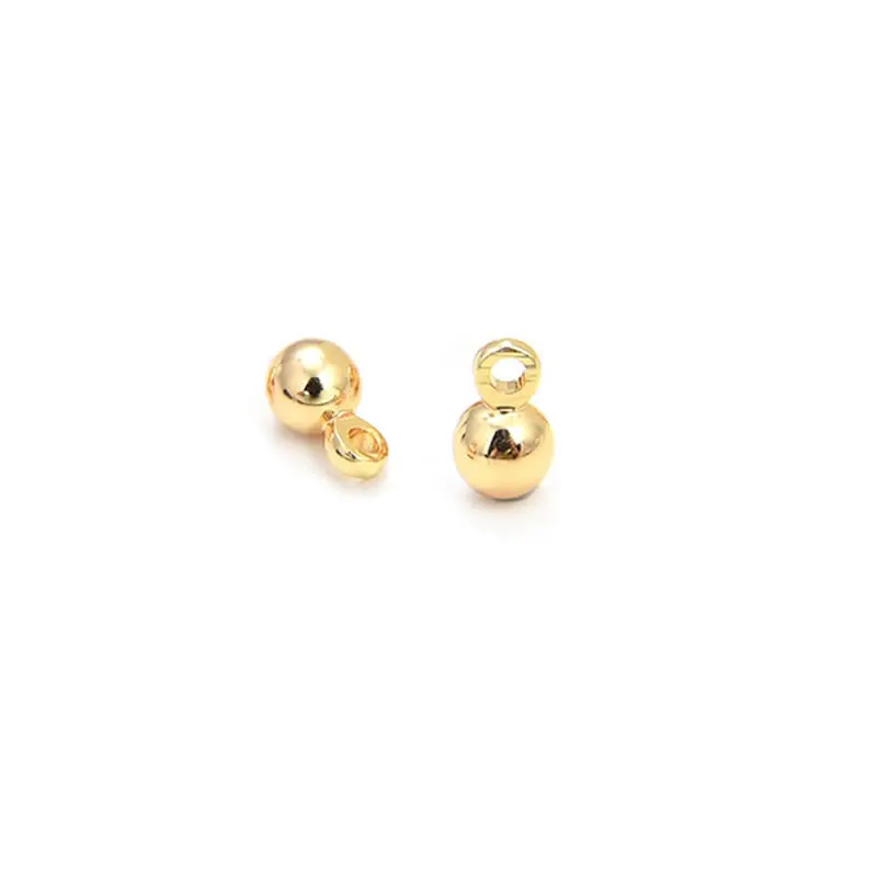 20PCS 18K Gold Color Brass Round Beads Charms End Beads High Quality Diy Jewellery Making Materials Rosediy official-website