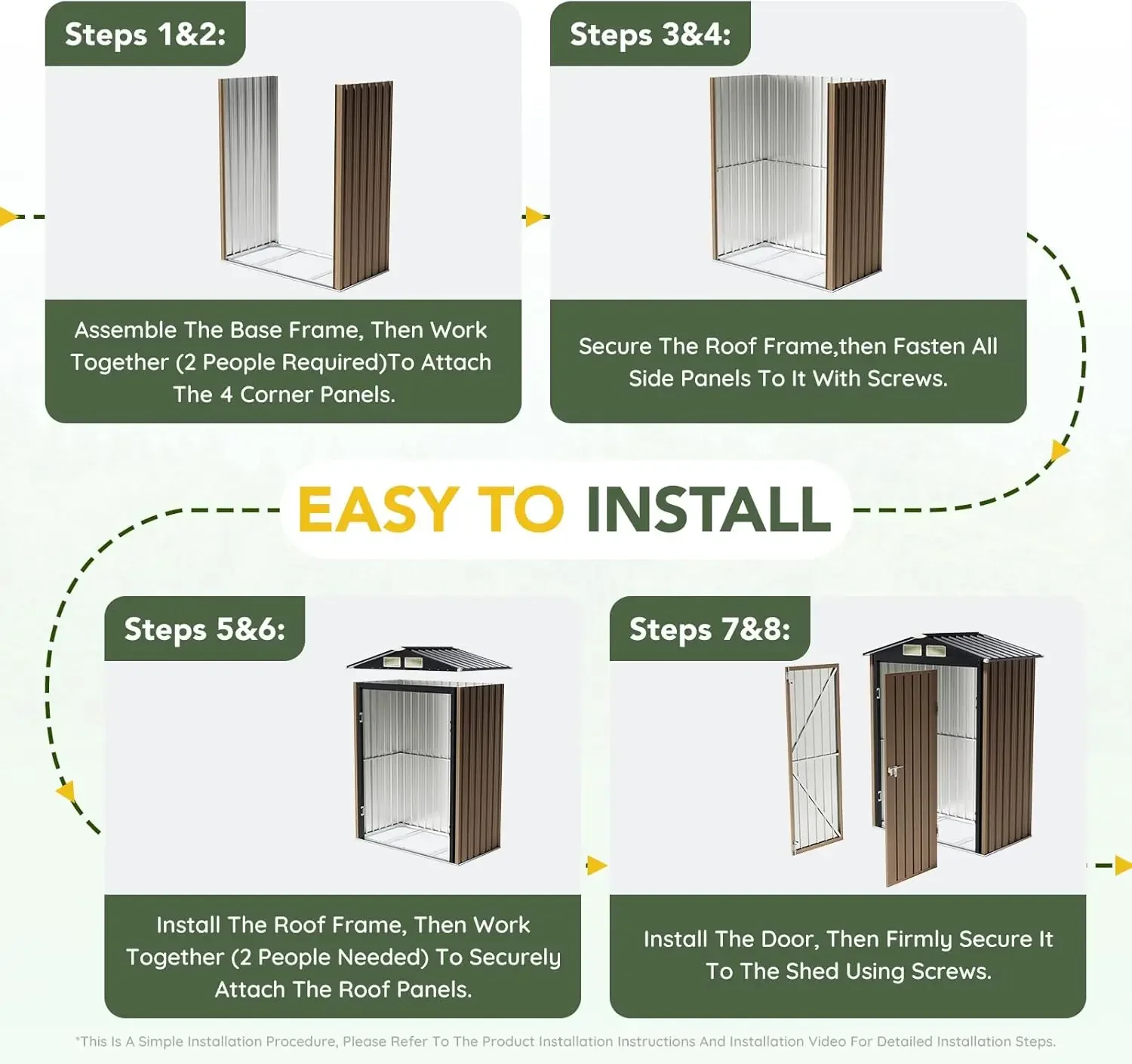 

[Discounted Price, Hot Sale!]5x3FT Outdoor Steel Storage Shed, Lockable Doors, Compact Metal Tool Shed for Garden, Backyard, Pat