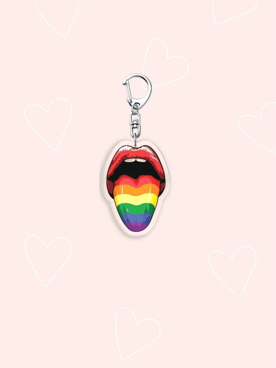 1/7 Lgbt Pride-Themed Acrylic Keychain, Cute Rainbow Banana, Bear Bag Charm, Sexy Tongue Rainbow, Rainbow Flag for Lesbians, Bisexuals, Transgenders, Non-Binary Genders, Asexuals, and Progressives, Cute Car Keychain, Lanyard and Phone Decoration, Suitable for Boyfriend, Girlfriend, Party Gifts, Graduation Gifts, Phone Decoration, Perfect for Pride Month, Friends, and Supporters