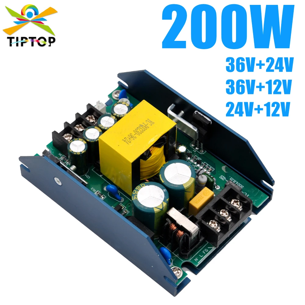 TIPTOP 200W Stage Professional Projector Power Supply Aluminum Housing 12V 24V 36V COB Par Light Strobe Light Audience Light