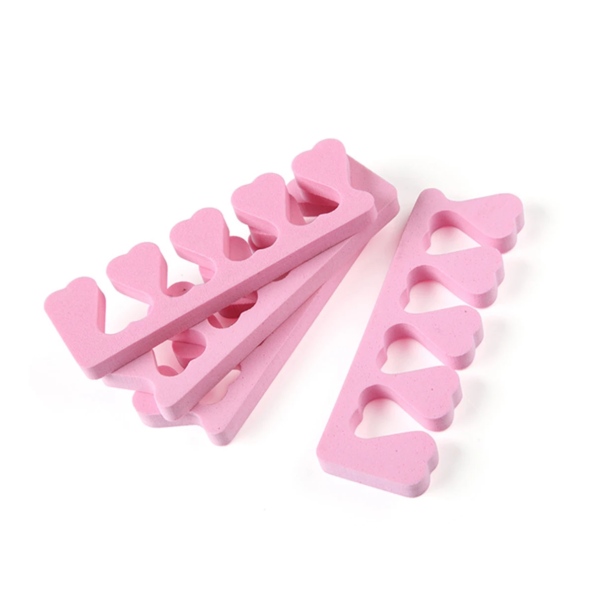 

2pcs Toe Separators Soft EVA Foam Nail Art Spacers Pedicure Tools Pink Comfortable Practical Design Nail Accessory