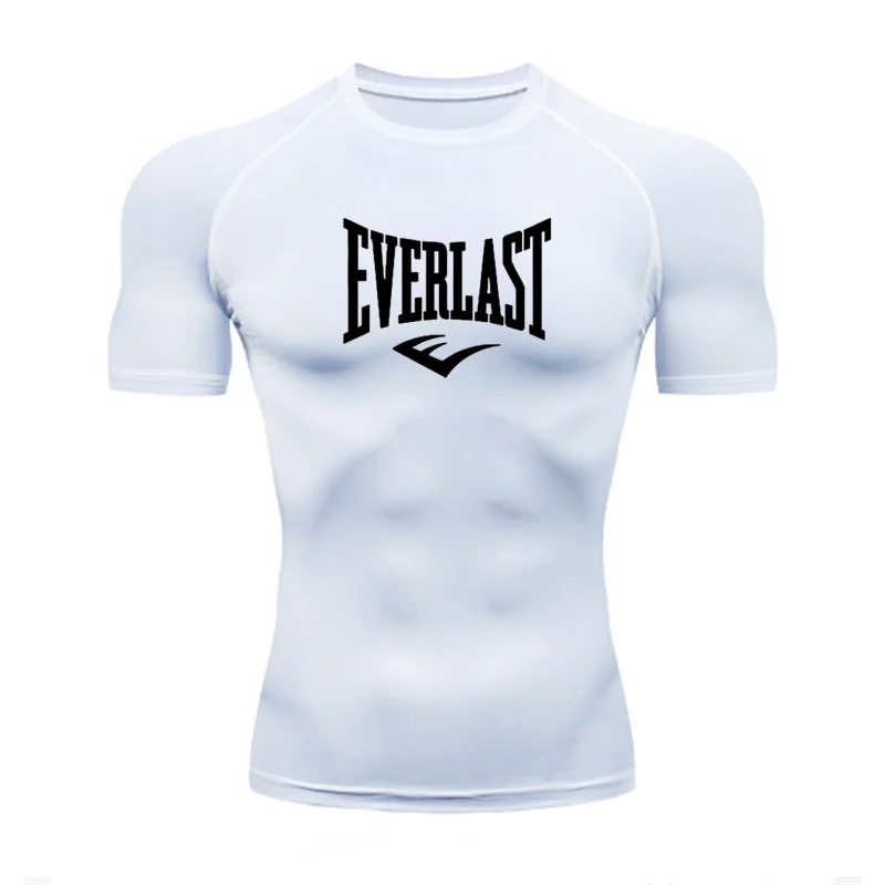 EVERLAST-T-shirt de compression à manches longues pour homme, vêtements d\'entraînement, protection solaire, fitness, prévention des éruptions