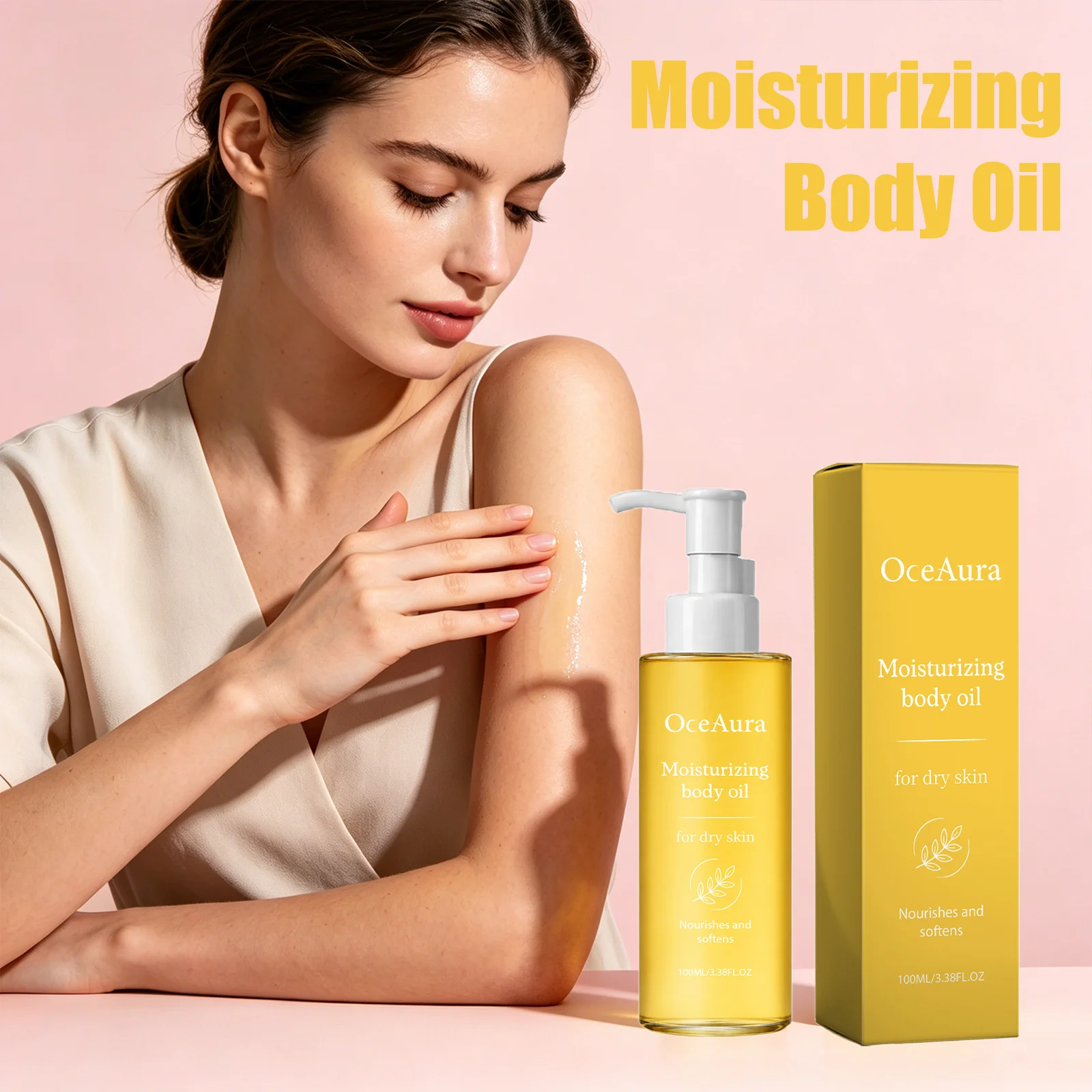 

OceAura Moisturizing Body Oil Castor Seed Infused Dry Rough Skin Repair Itch Relief Non-Greasy Fast Absorbing Hydrating Lotion
