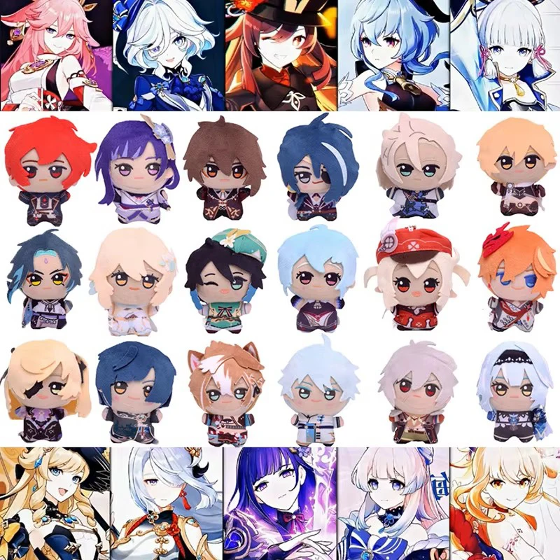 

Game Genshin Impact Cosplay 10cm Xiao Diluc Tartaglia Venti Kaeya Raiden Shogun Zhongli Gorou Adorable Plush Backpack Pendant
