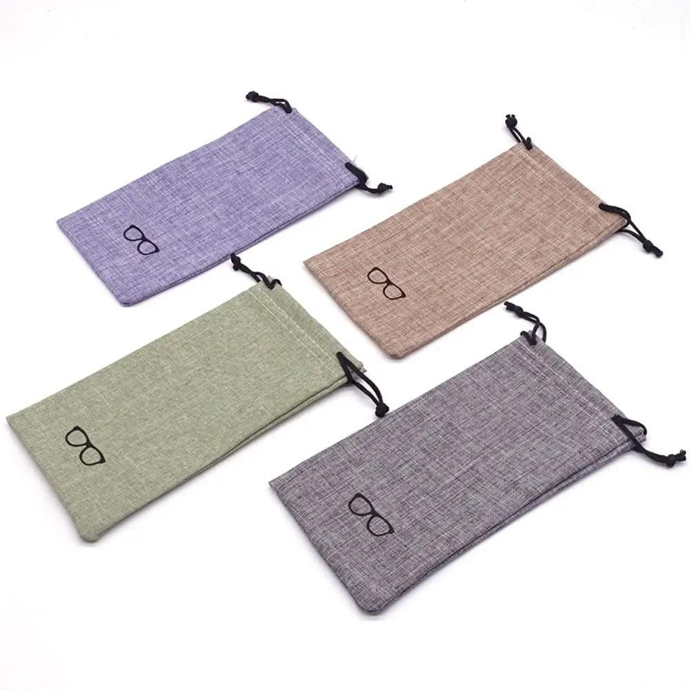 Linen Fabric 18*9cm Phone Bag Container Sunglasses Acceaaories Glasses Storage Sunglasses Bag Draw Bags Glasses Bags