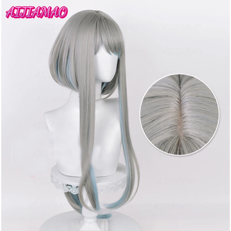 ¡Nuevo! Guizhong Peluca de juego Impact, pelucas sintéticas resistentes al calor + gorro de peluca, pelucas de Cosplay de Madame Ping, 90cm/45cm