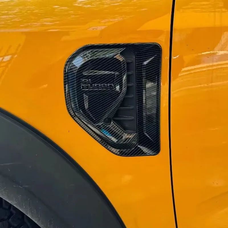 For Ford Ranger T9 2023-2024 Carbon Fiber Interior Accessories Front Side Fender Trim Side Impact Modification Parts