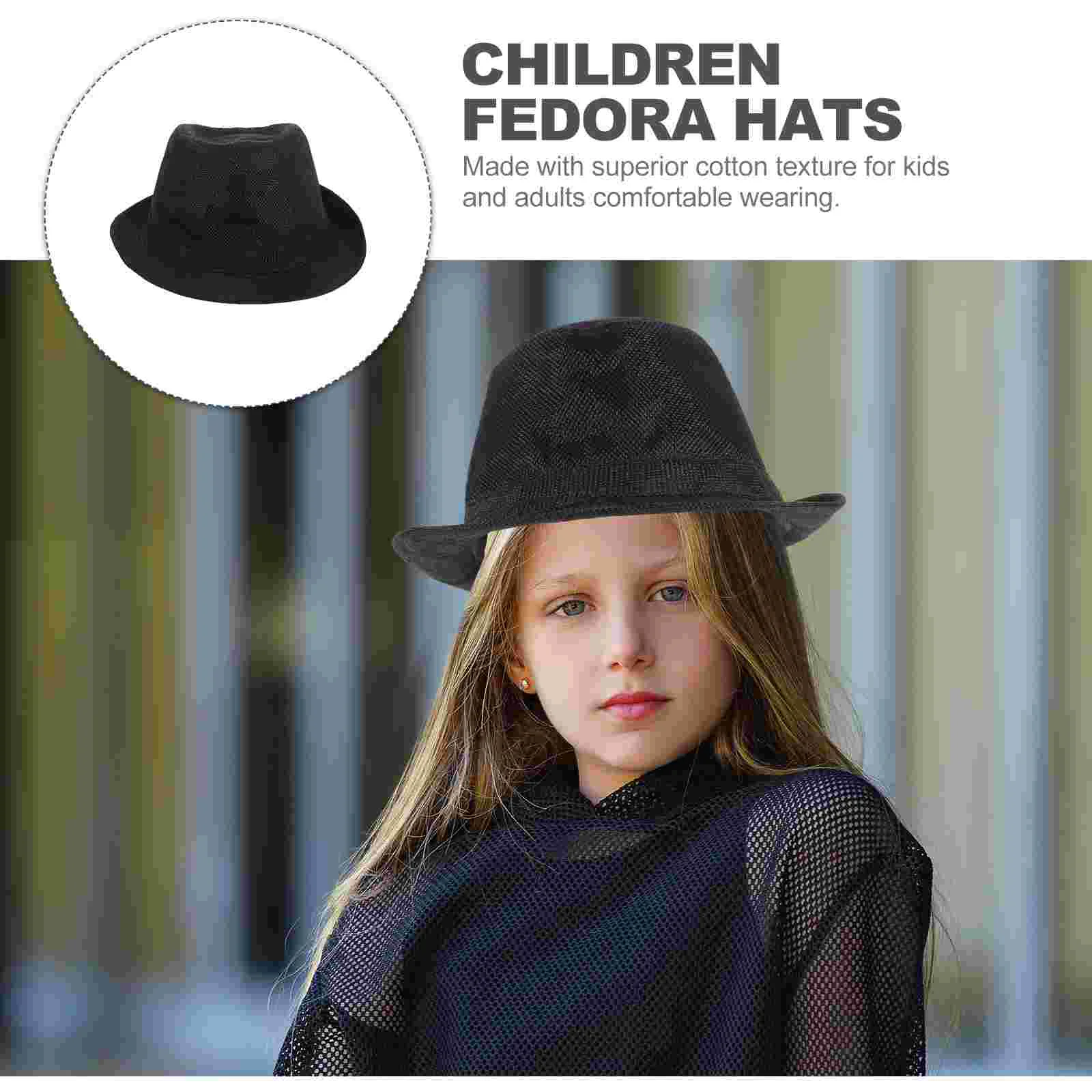 Children Fedora Hats Gentleman Kids Dancing Performance Hat for Girth of 58cm (Black) fedora hats for kids