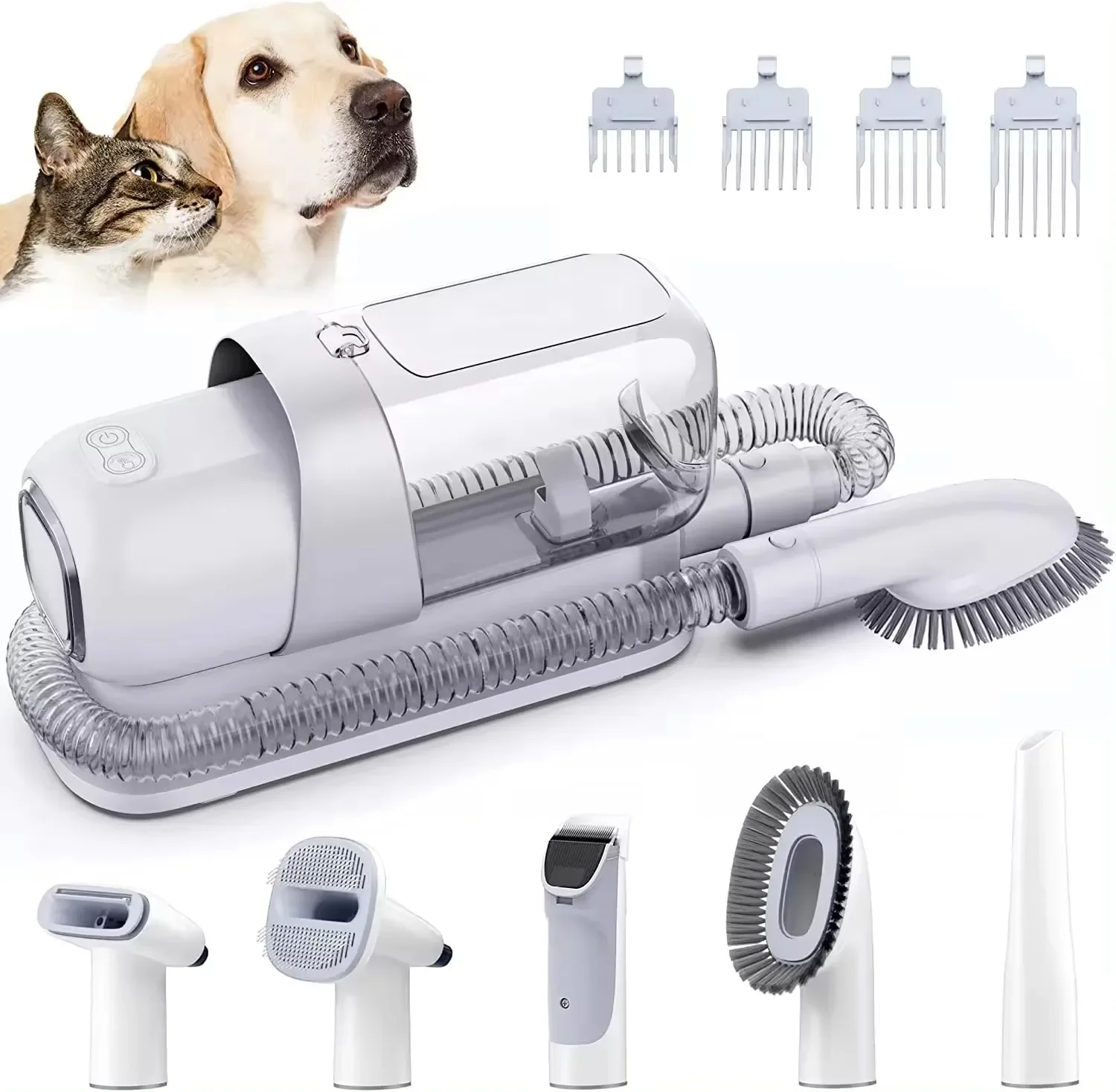 

Portable Cordless 2L Pet Dog Cat Grooming Vacuum Kit for Pet Cleaning & Grooming