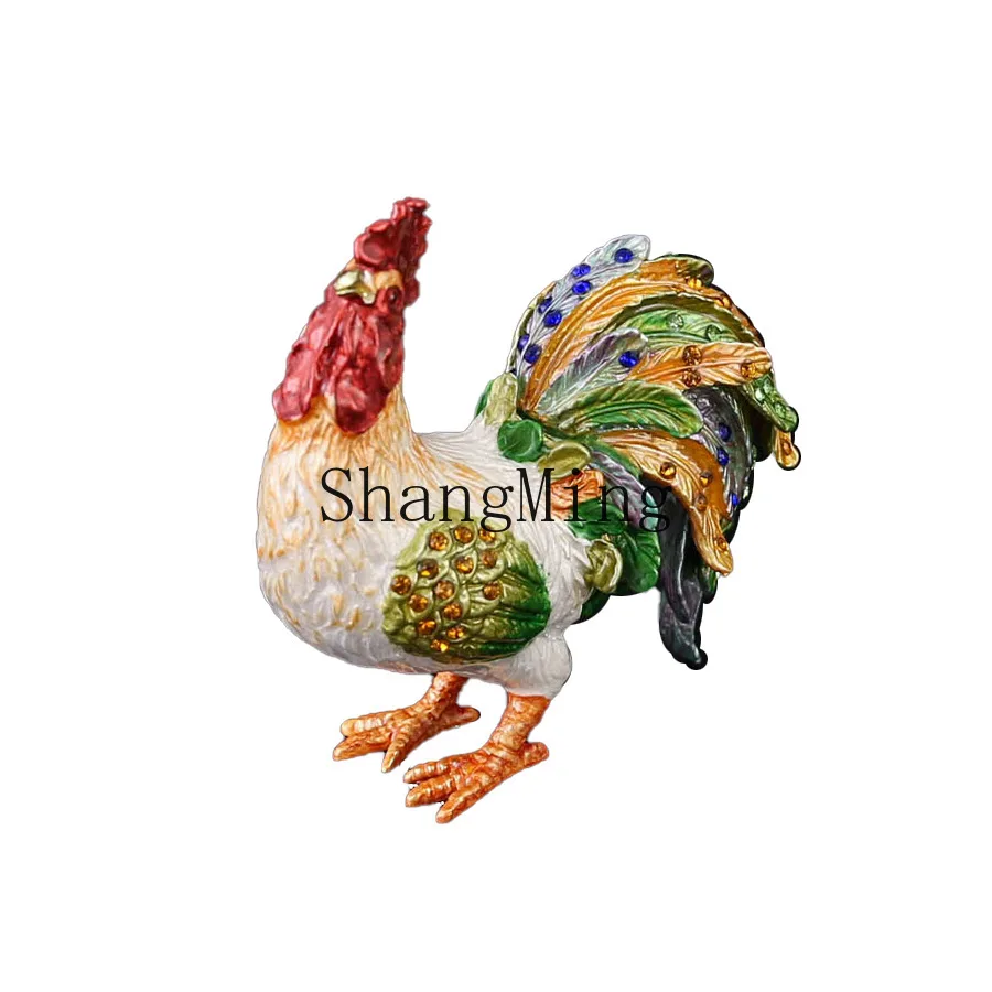 

DSA Enamel Little Rooster Jewelry Box Crafts Ornament Creative Home Gift Jewelry Box