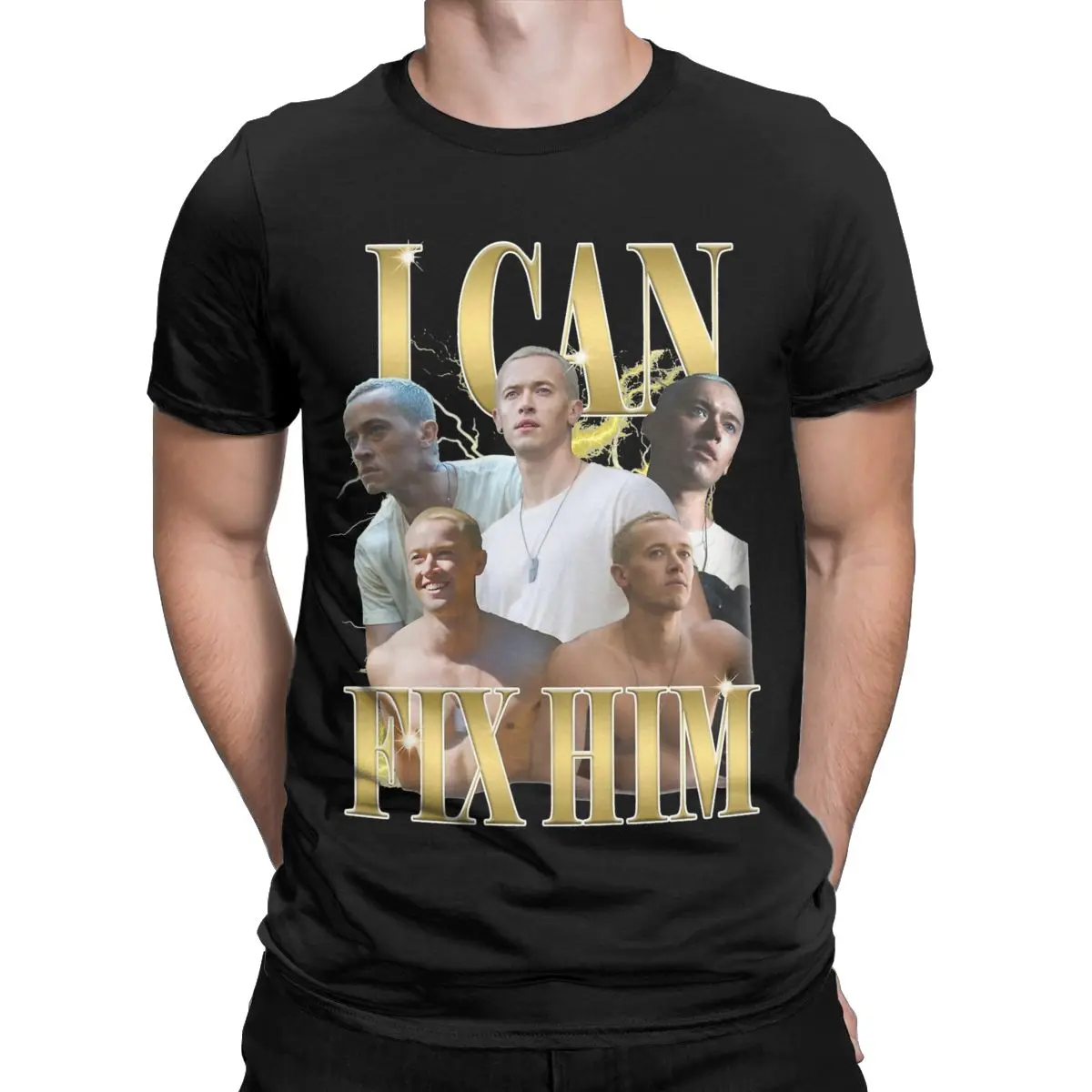 Funny I Can Fix Him Tom Blyth T-Shirts Men Crewneck Cotton T Shirt Coriolanus Snow President Short Sleeve Tees Printing Clothes