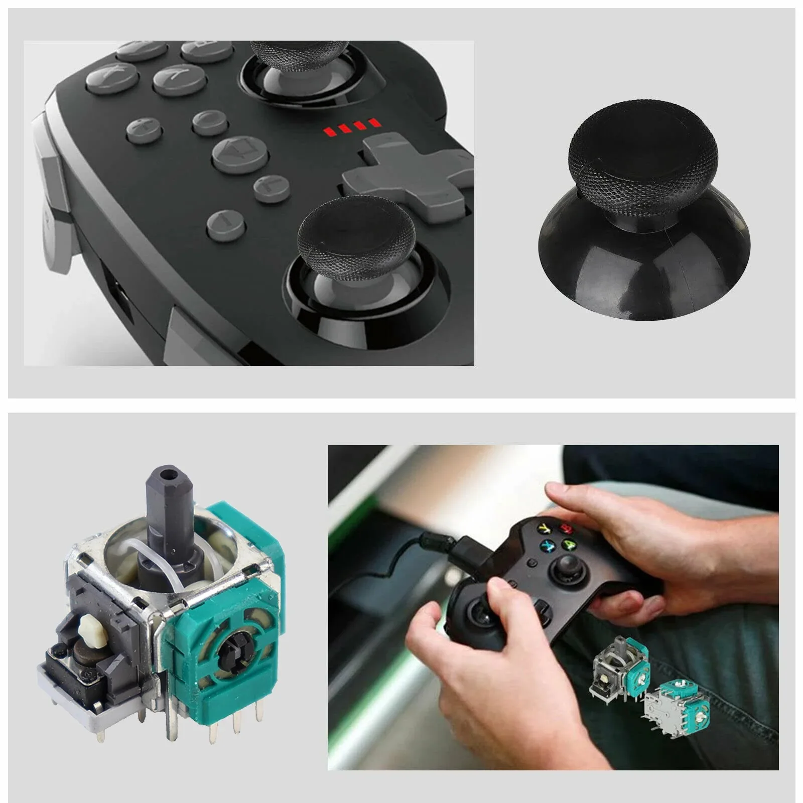 استبدال عصا التحكم ل Xbox One Xbox Series S/X تحكم ثلاثية الأبعاد التناظرية Thumbsticks إصلاح طقم قطع غيار T6 T8 مفك البراغي الملحقات