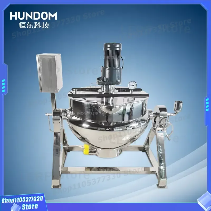 100L Stainless Steel Chocolate Melting Mixer With Jacket Heating Inclined Kettle For Commercial Confectionery Production Use