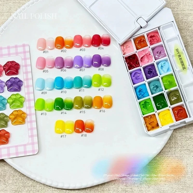 18 Colors/Group Neon Color Pat Painting Gel Nail Polish for Gradient Stamping Drawing Gel Soak Off UV/LED Varnish for Manicure
