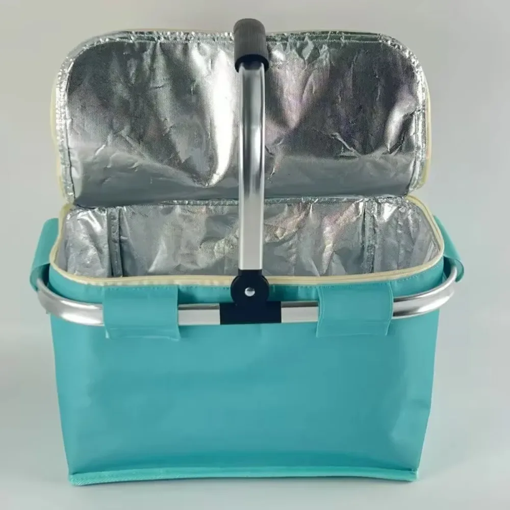 Складная Изолированная Сумка-холодильник Для Пикника, Портативная Ручная Изолированная Корзина Для Кемпинга