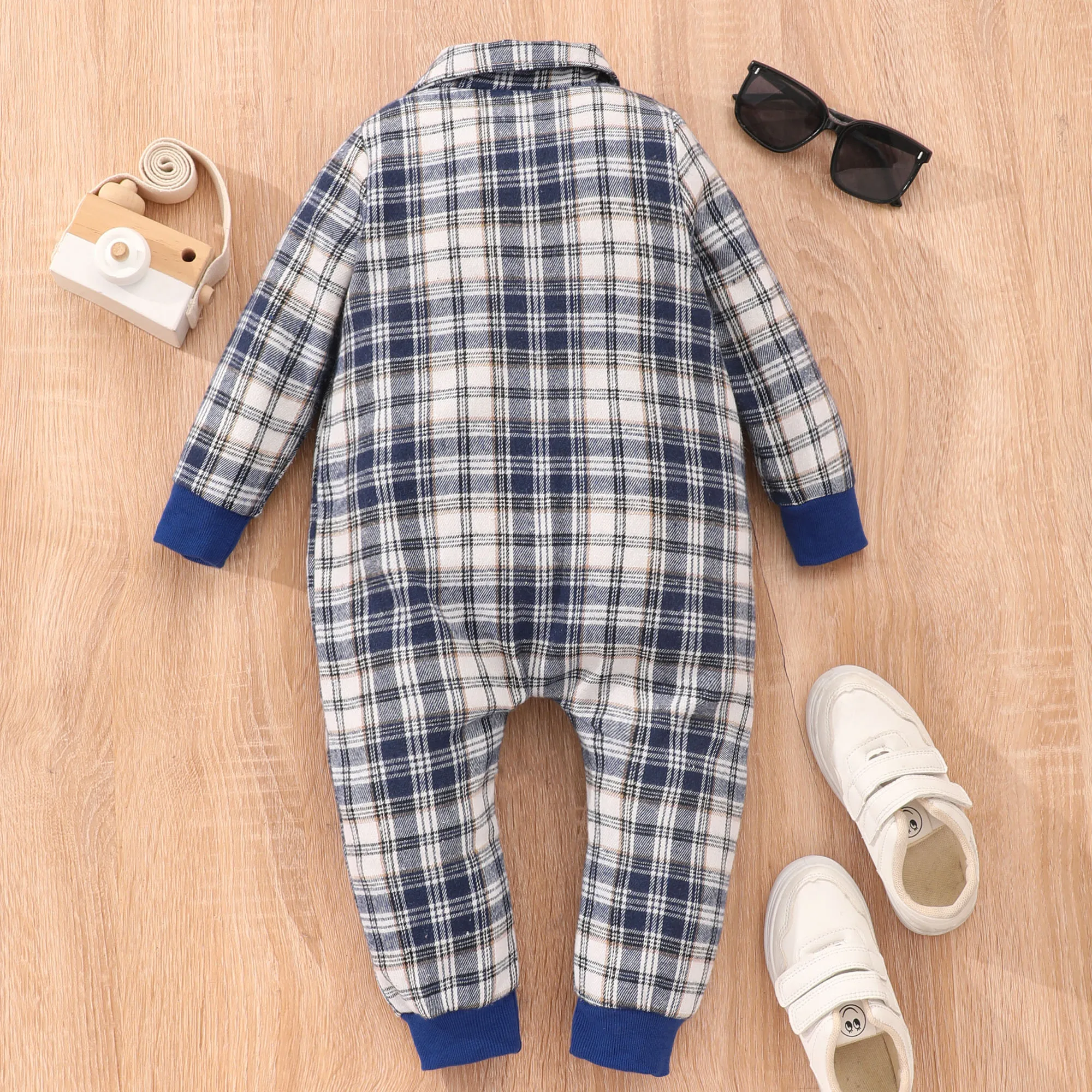 2024 Plaid Romper Baby Boy Bodysuit Long Sleeves Spring Summer Cute Newborn Baby Clothes Cotton Infant Girl One-Pieces 0 - 24M