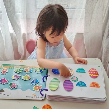 Montessori putty quiet book children toy putty my first busy kids book animal number matching puzzle game educational toy libros