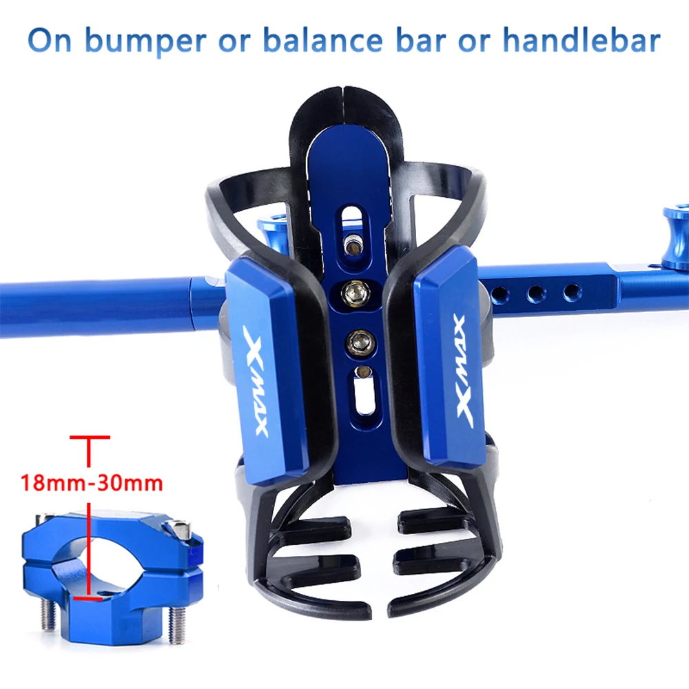 With Logo XMAX For YAMAHA XMAX300 XMAX400 XMAX125 XMAX X-MAX Motorbike Beverage Water Bottle Cage Drink Cup Holder Sdand Mount