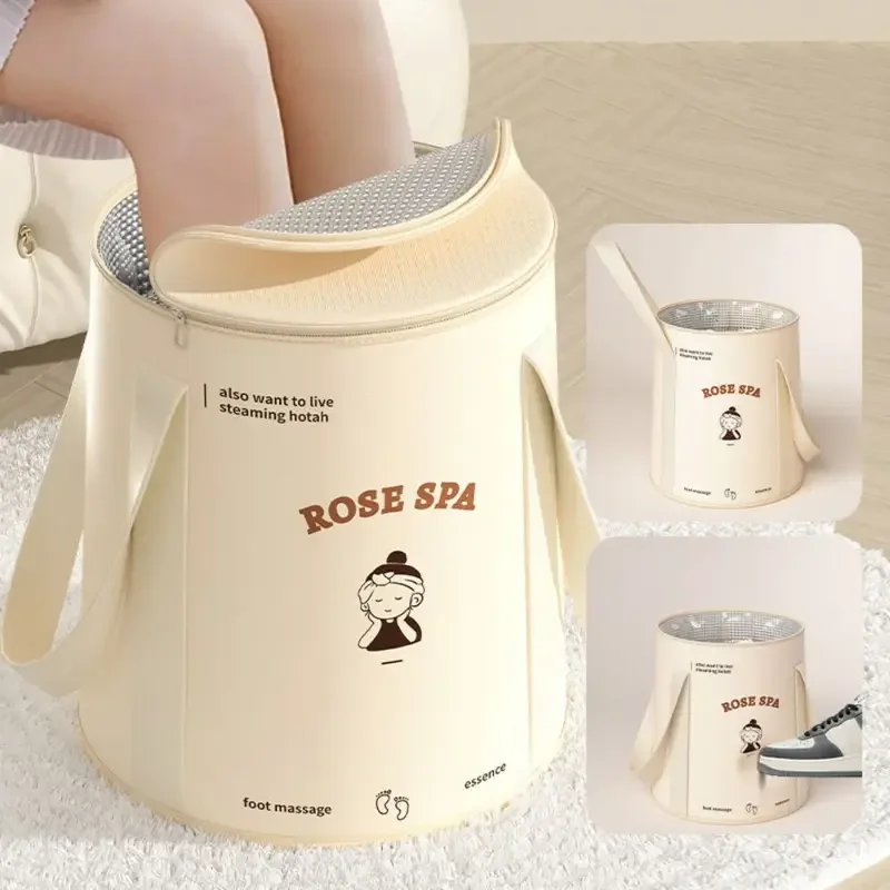 Foldable Foot Soaking Bag High Deep Portable Foot Bath Goddess Foot Wash Basin Insulated Soaking Bucket Constant Temperature